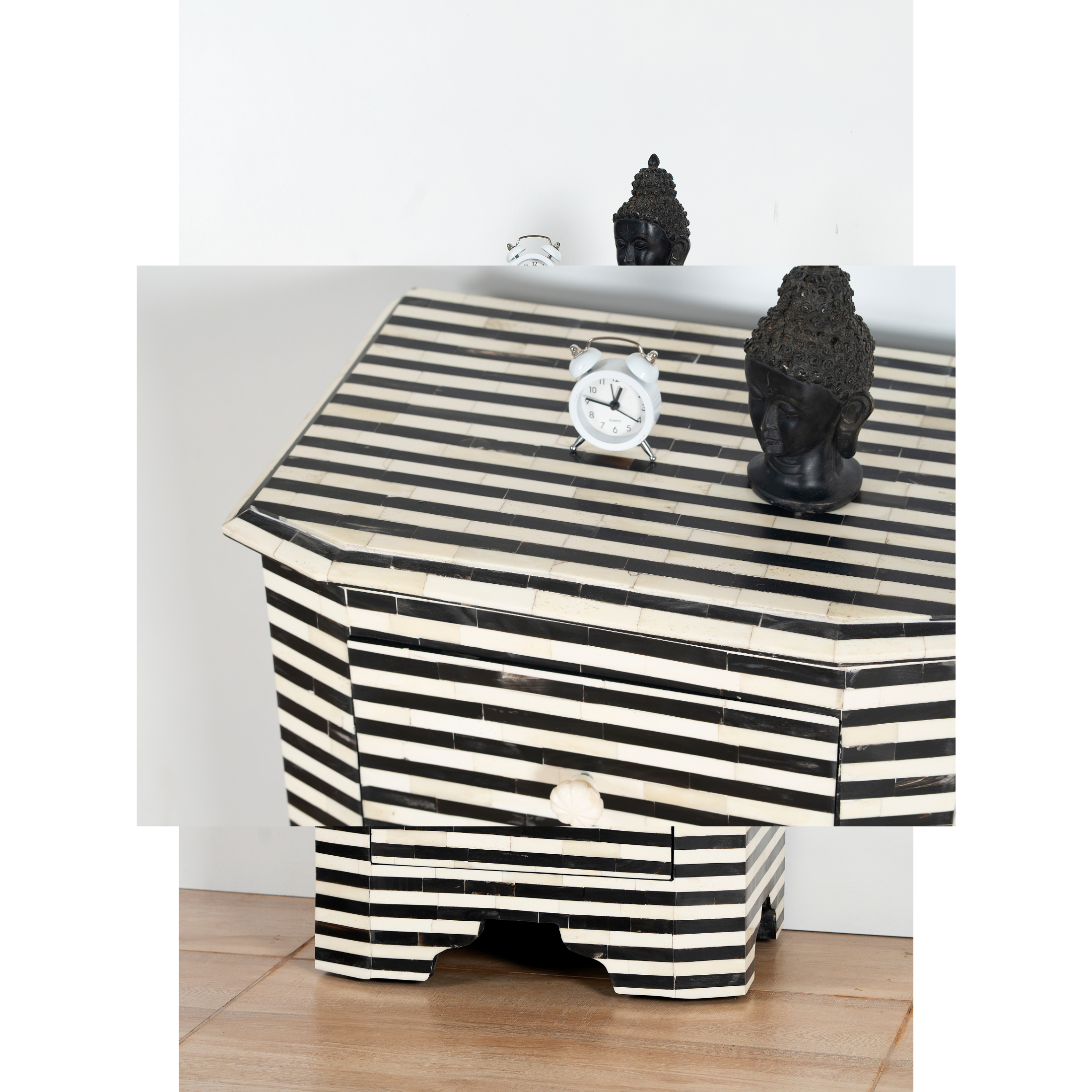 Midnight Stripe Inlay Chest of Drawer