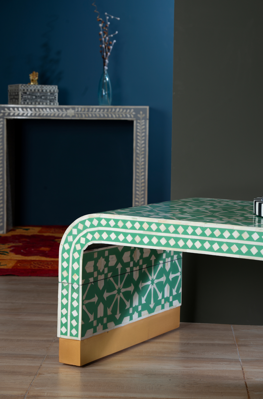 Emerald Curve Inlay Coffee Table