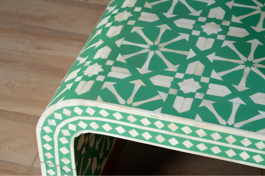 Emerald Curve Inlay Coffee Table