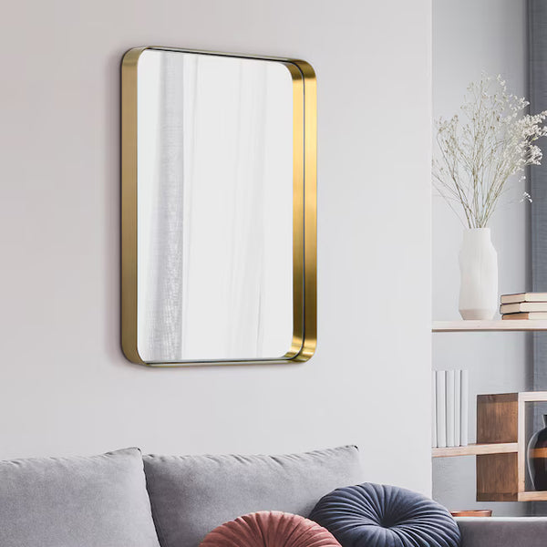 Art Direct Stainless Steel Silver Glass Wall Mirror