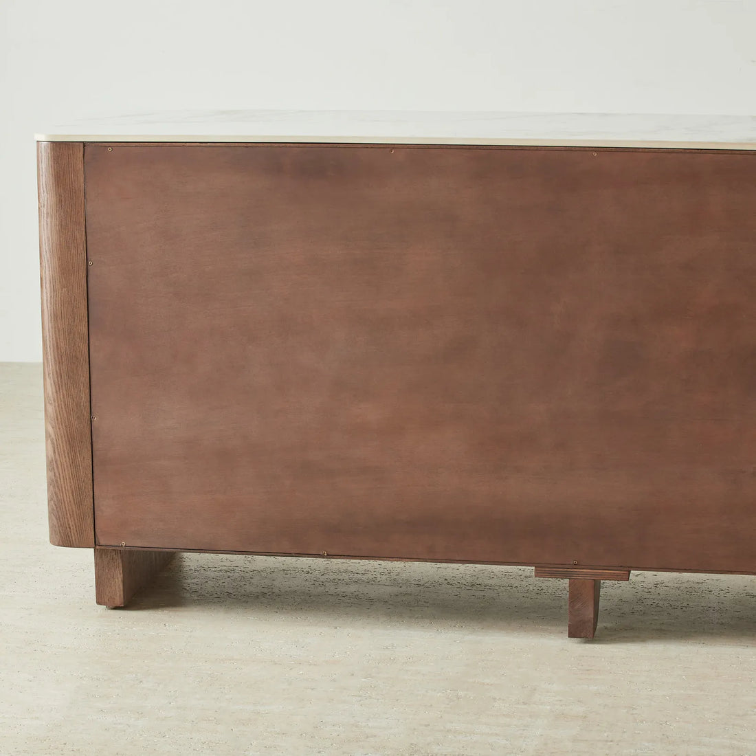 Sir Lionell Gliding White Sintered Stone Sideboard