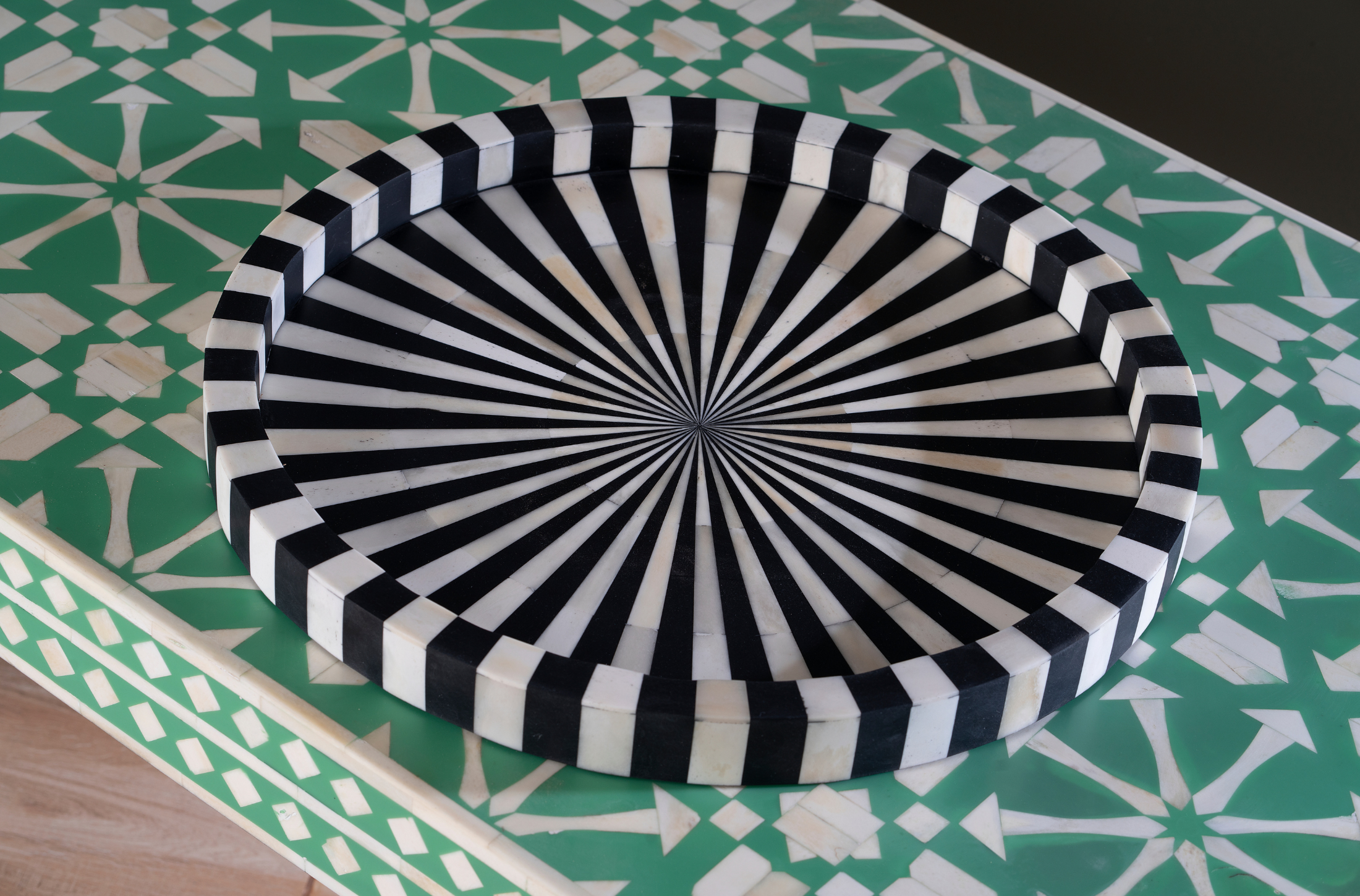 Emerald Curve Inlay Coffee Table