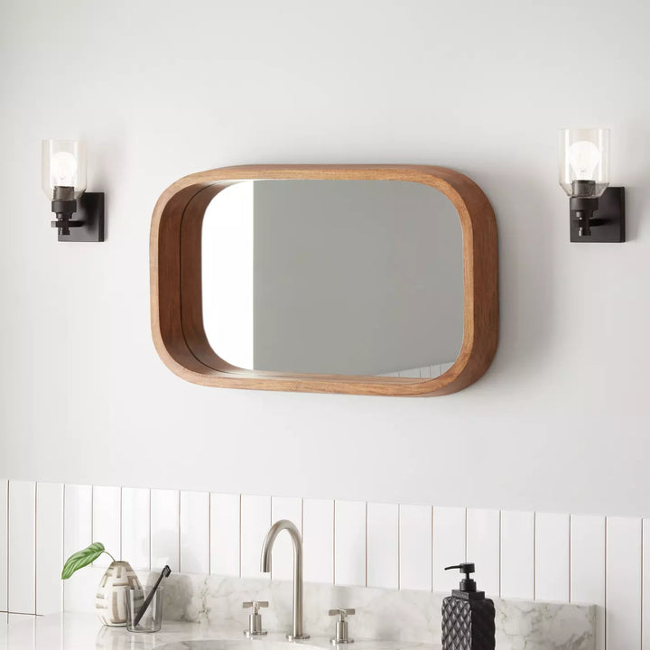 Acrewood Oval Wood Vanity Mirror