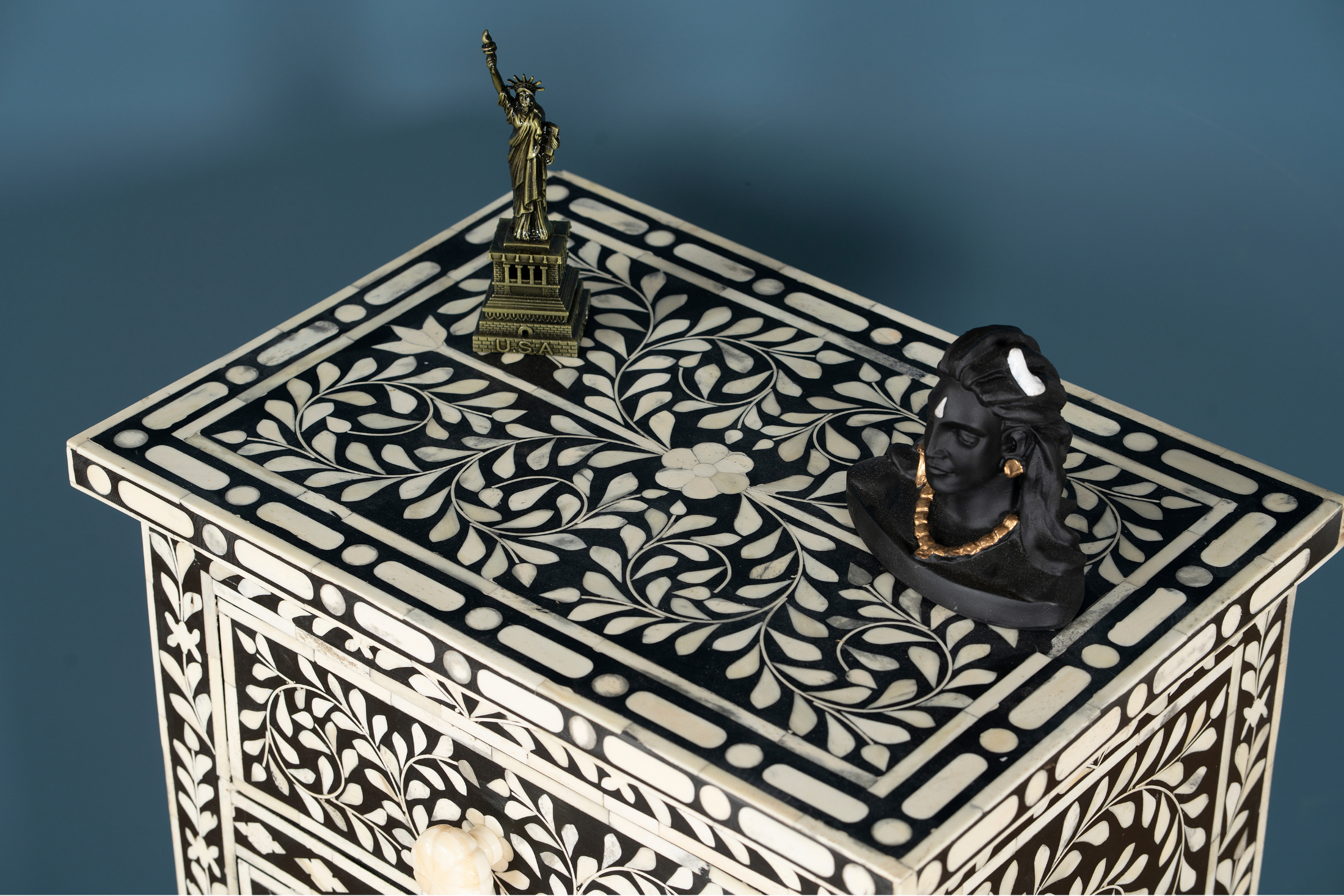 Midnight Vine Inlay Side Cabinet