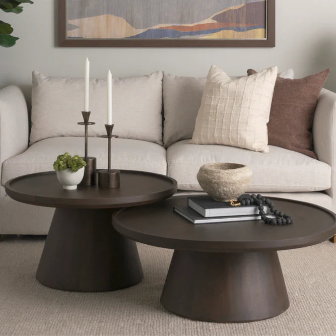 Nesting Coffee Tables, Set of Two, Dark Brown
