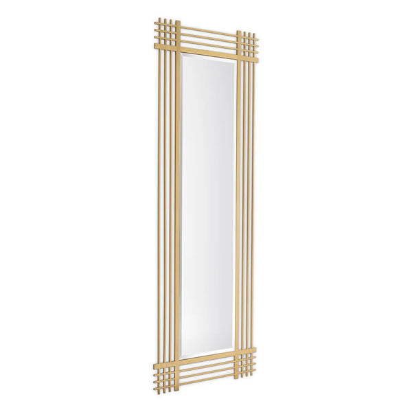 Mirror Pierce rectangular brushed brass finish