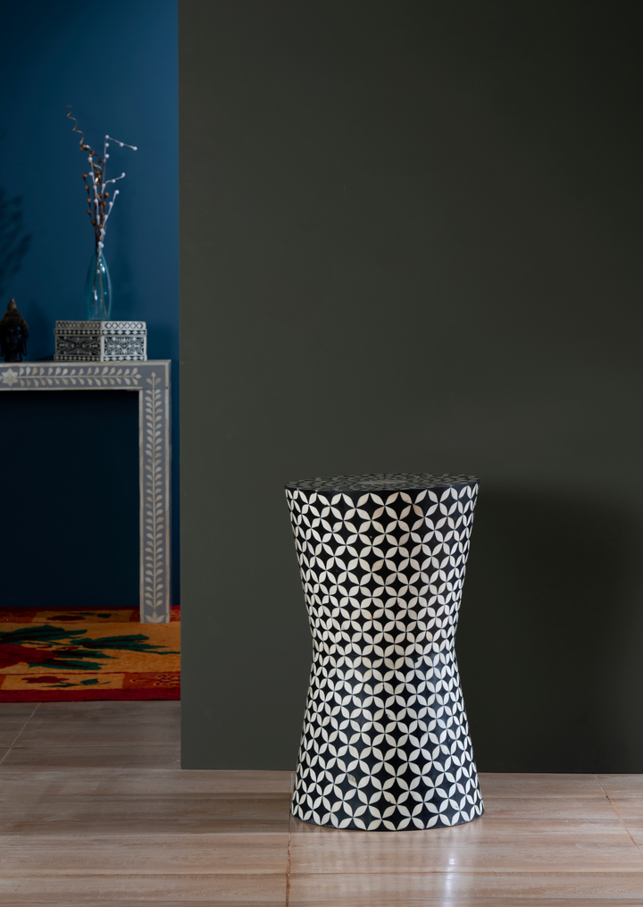 Noir Geo Inlay Accent Pedestal