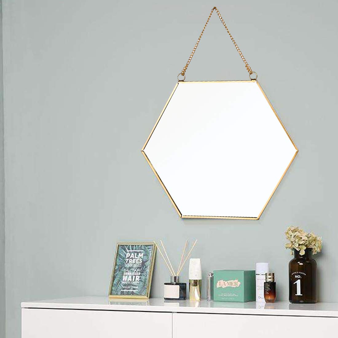 Decorative Hexagonal Wall Hanging Mirror