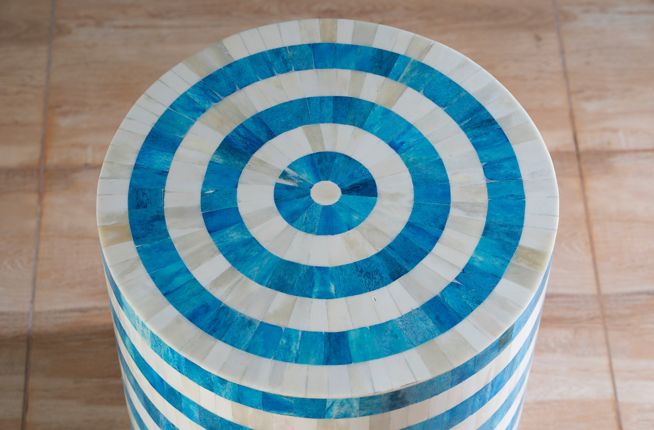 Azure Target Inlay Accent Stool