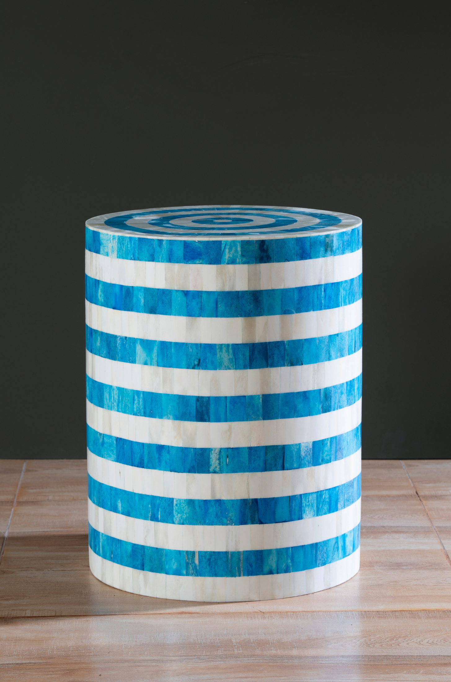 Azure Target Inlay Accent Stool