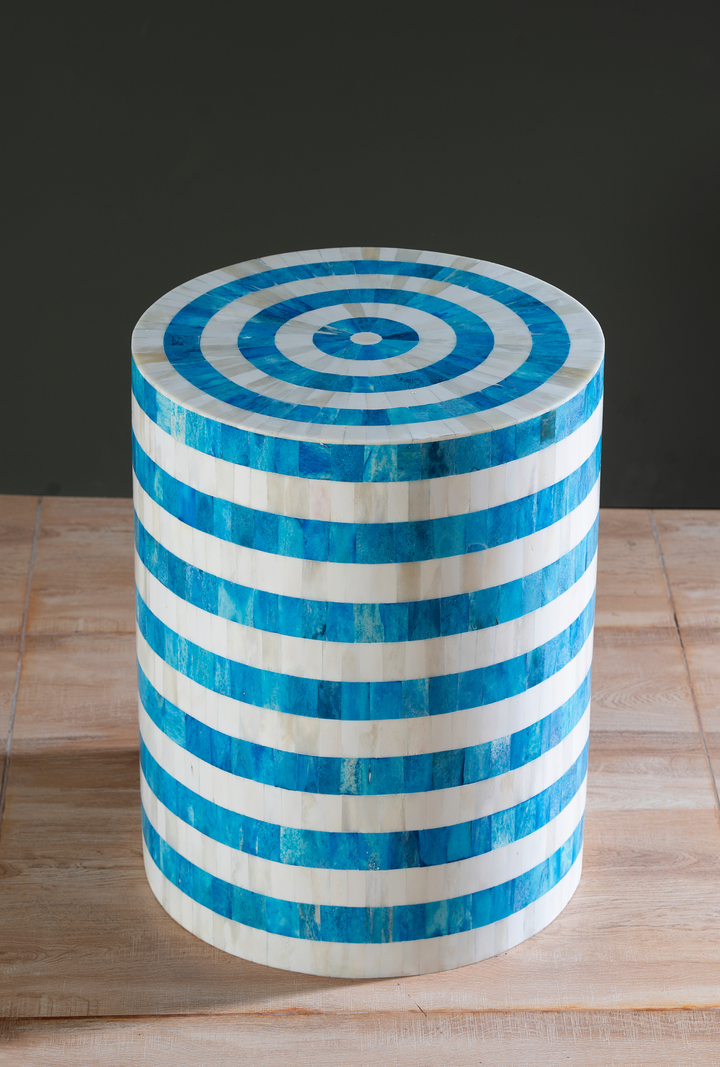 Azure Target Inlay Accent Stool