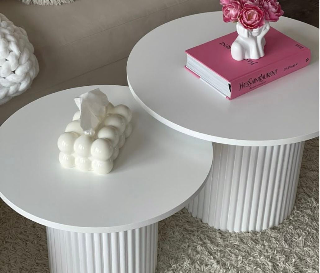 Round WHITE coffee Tables