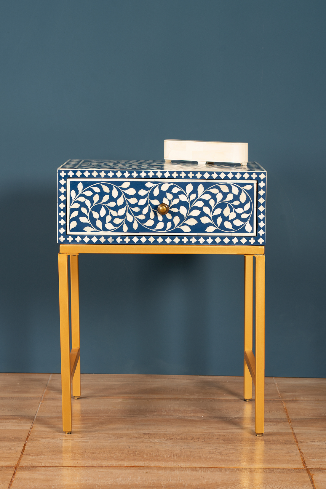 Azure Vine Inlay Side Table