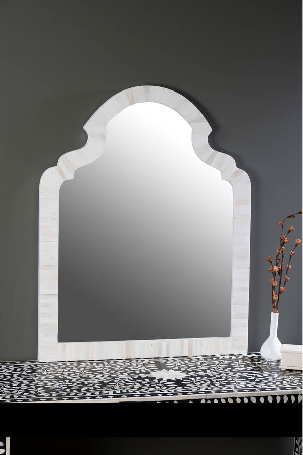 Ivory Arch Inlay Wall Mirror