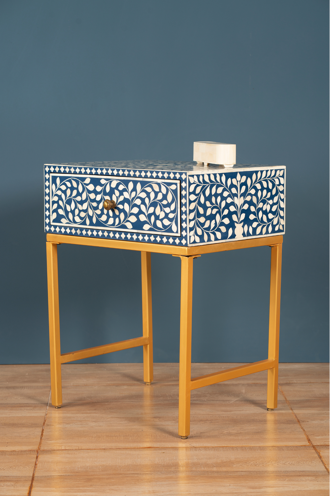 Azure Vine Inlay Side Table