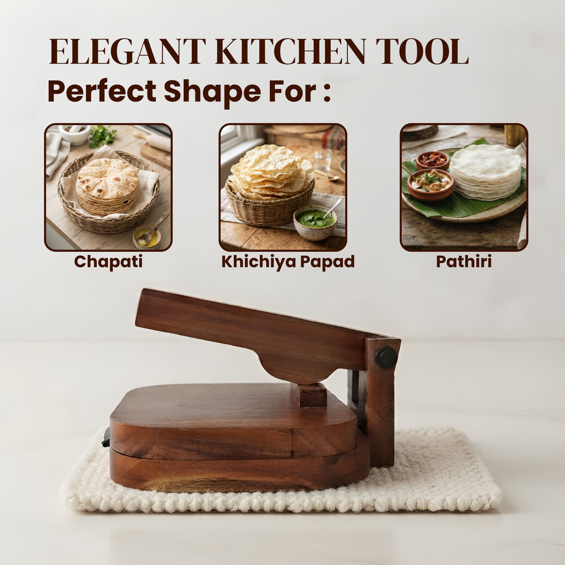 Premium Handcrafted Wooden Roti Maker