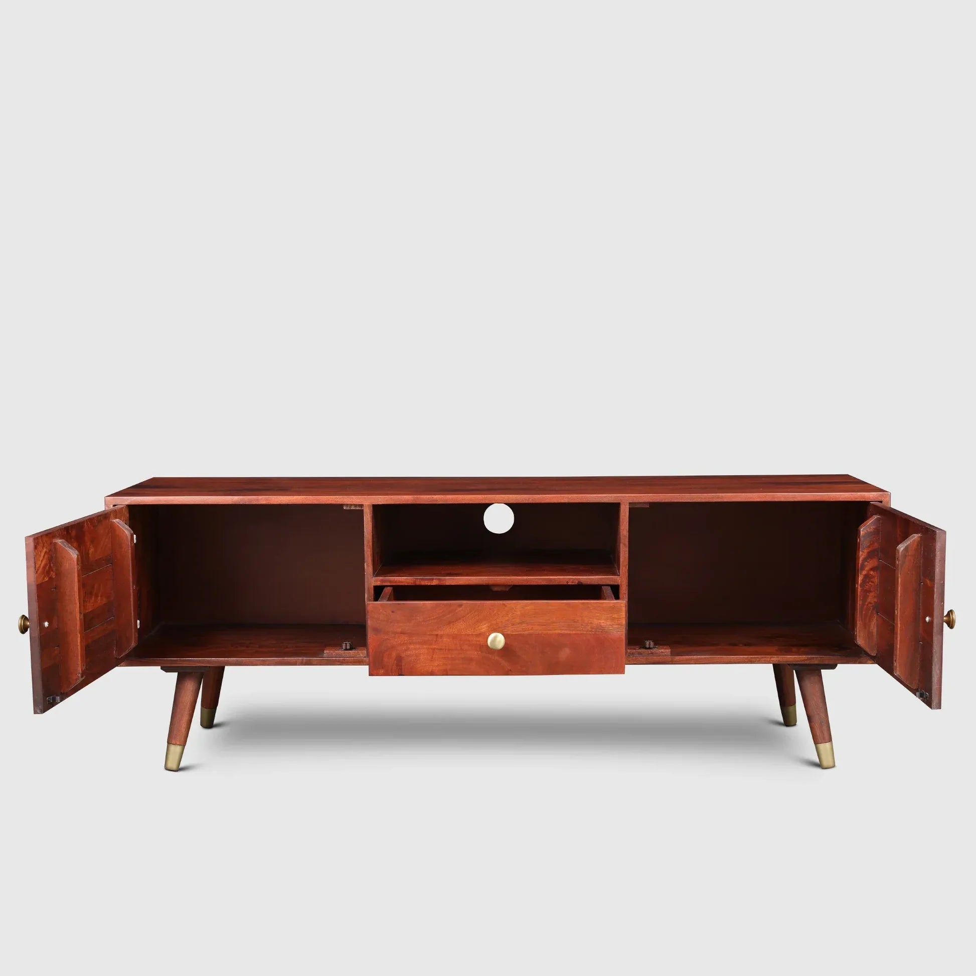 Full Height TV Unit in Honey Finish Colour