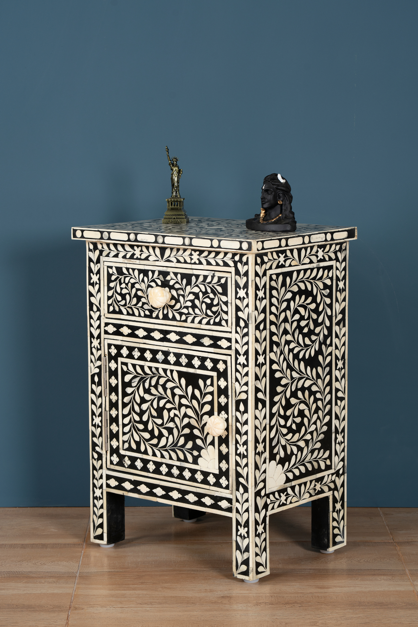 Midnight Vine Inlay Side Cabinet
