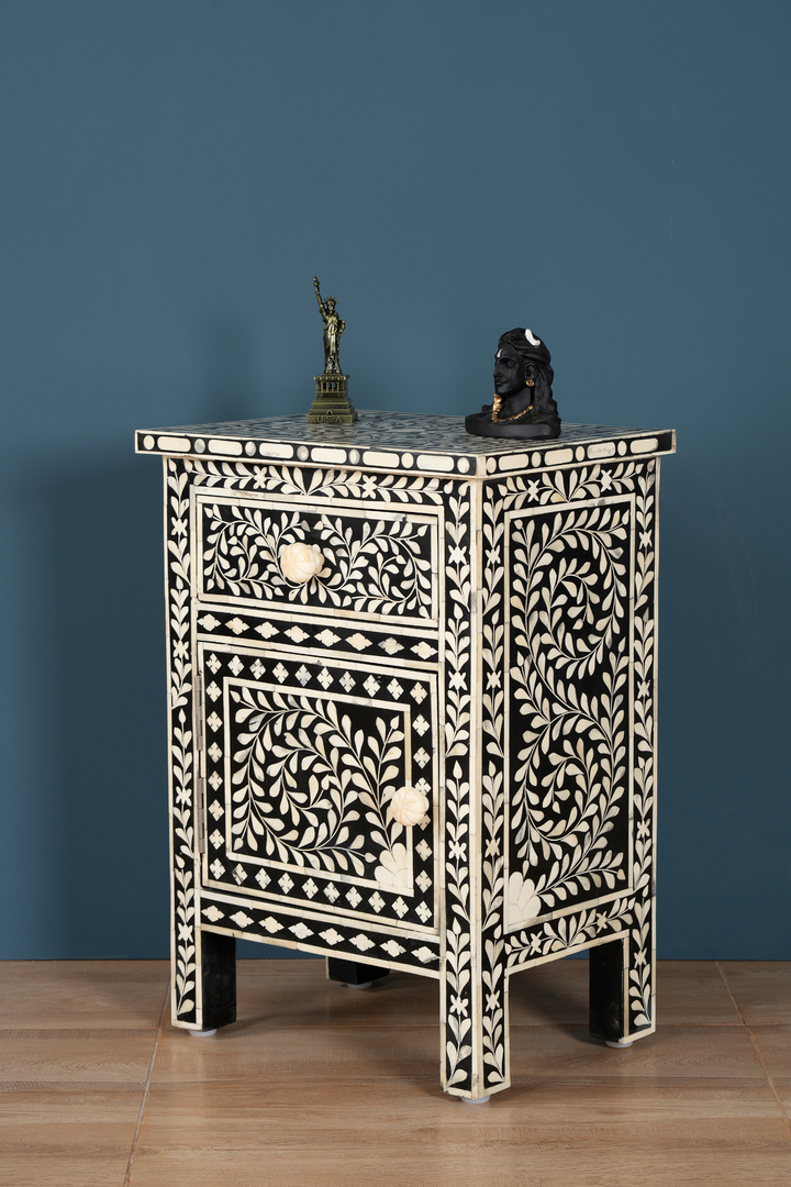 Midnight Vine Inlay Side Cabinet