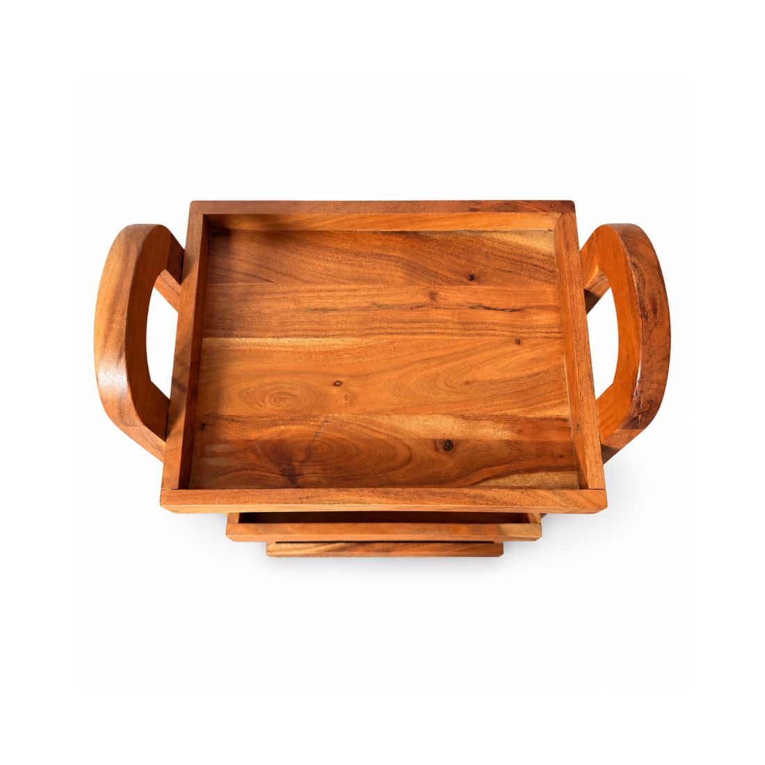 Honeywood Artisan Solid Wood Trolley with Sculpted Handles