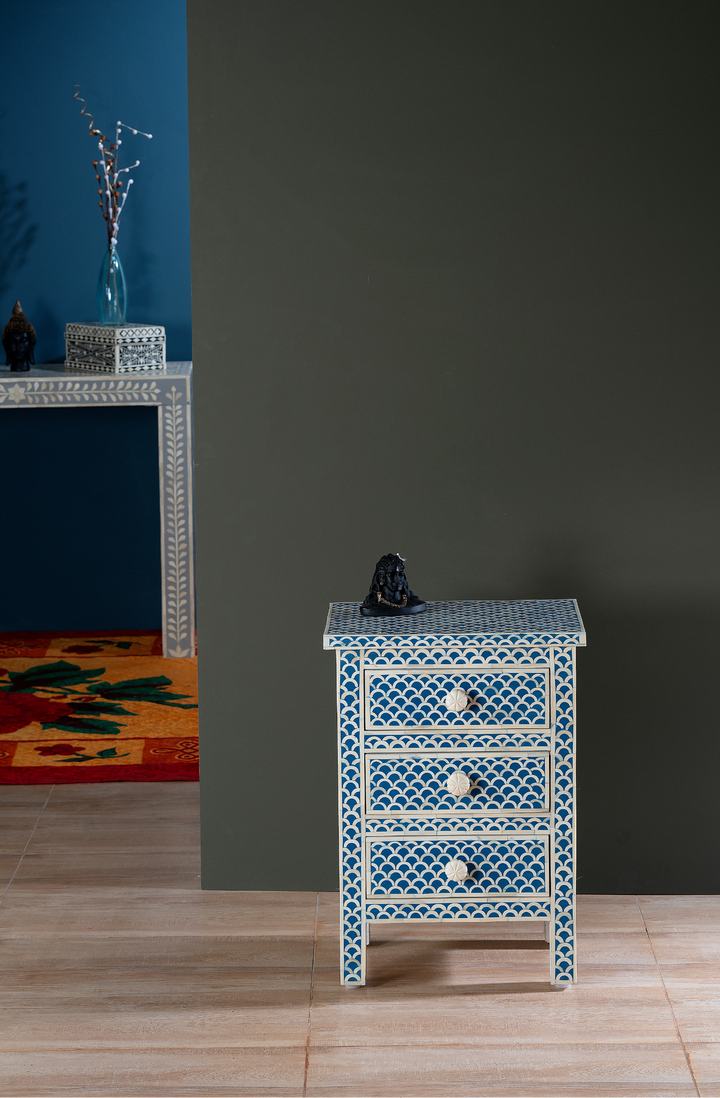 Azure Arc Inlay Chest of Drawer