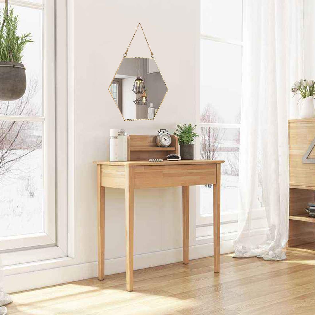 Decorative Hexagonal Wall Hanging Mirror