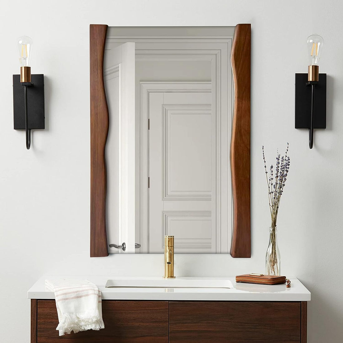 Rectangle Wood Bathroom Mirror