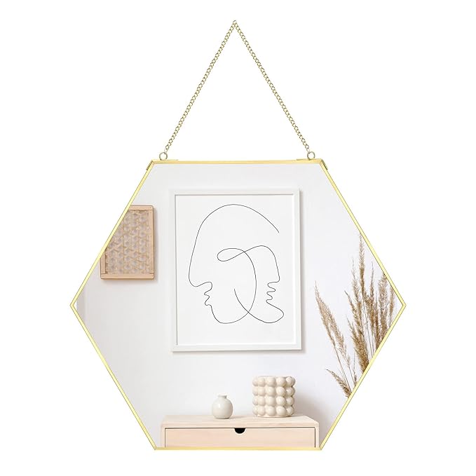 Decorative Hexagonal Wall Hanging Mirror