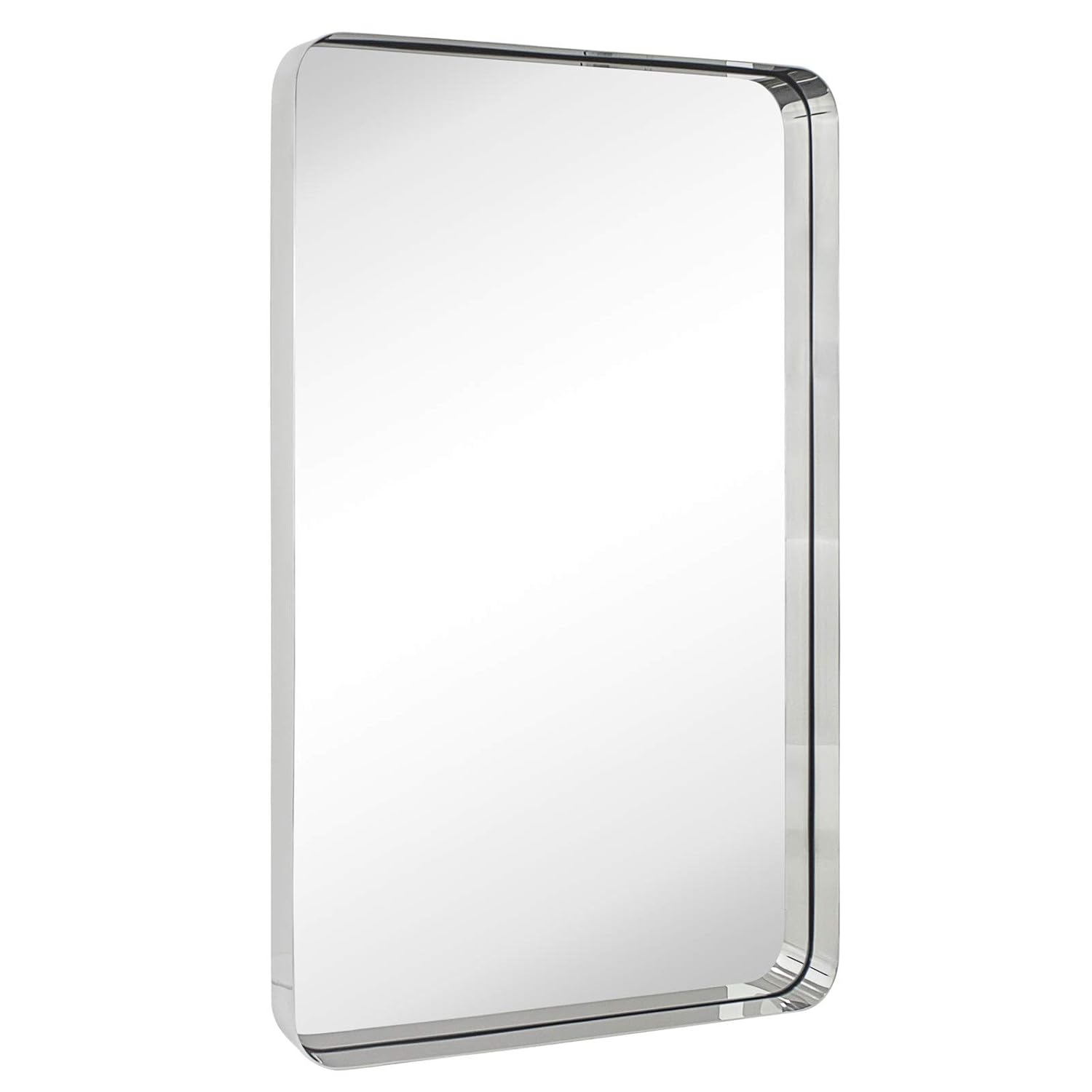 Chrome Metal Framed Bathroom Mirror