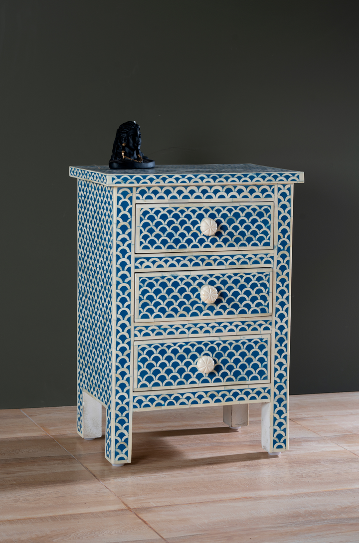 Azure Arc Inlay Chest of Drawer