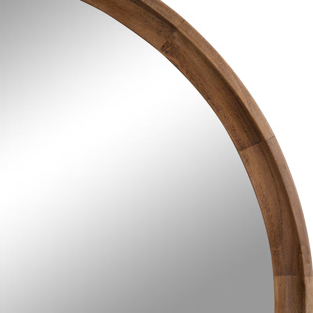 Oval Rustic Brown Framed Wall Mirror