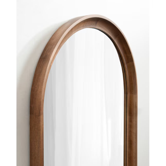 Oval Rustic Brown Framed Wall Mirror