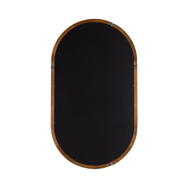 Oval Rustic Brown Framed Wall Mirror