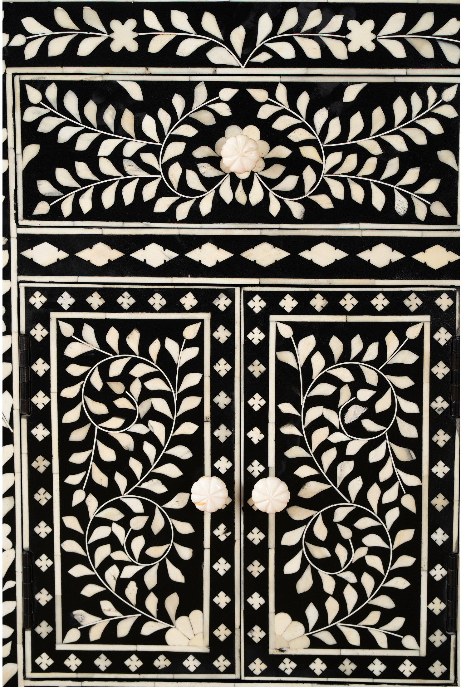 Noir Spiral Vine Inlay Accent Chest