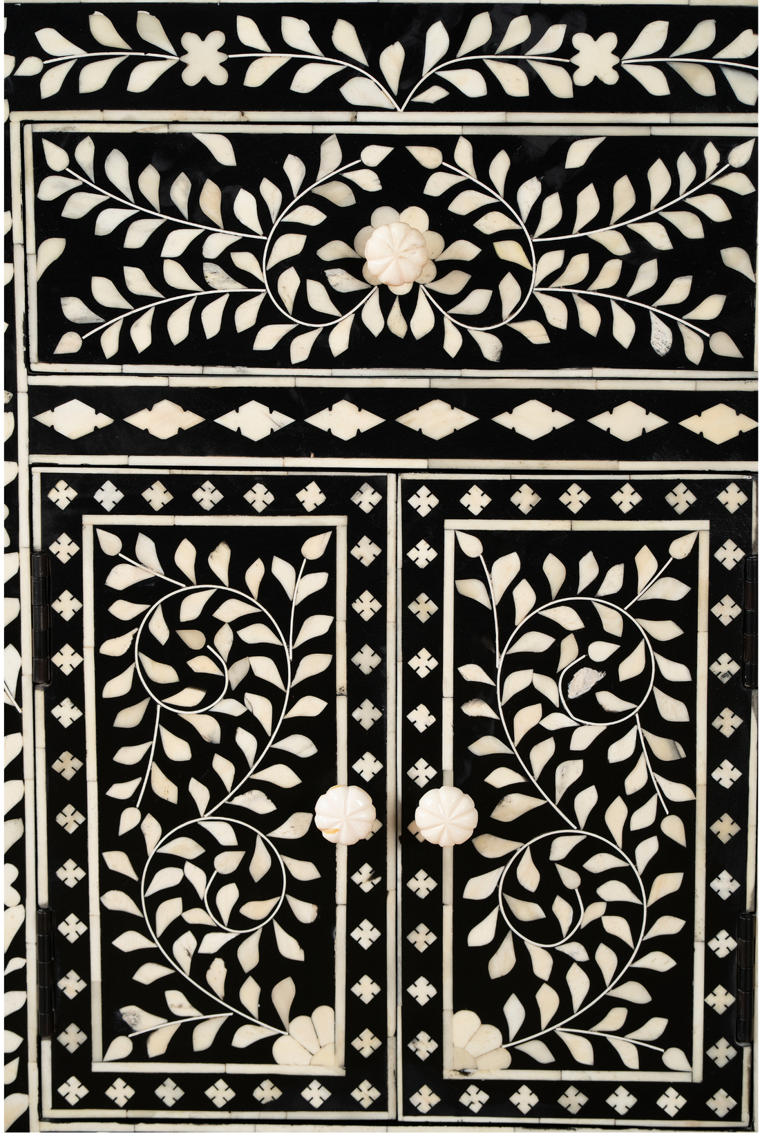 Noir Spiral Vine Inlay Accent Chest