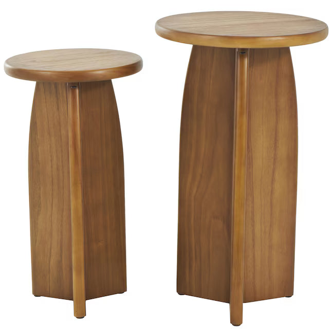 Circle End Table With Metal Base