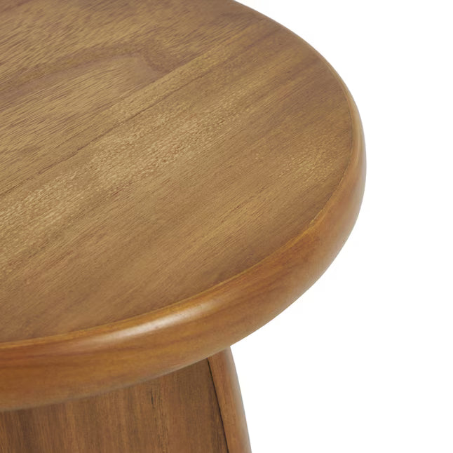 Circle End Table With Metal Base