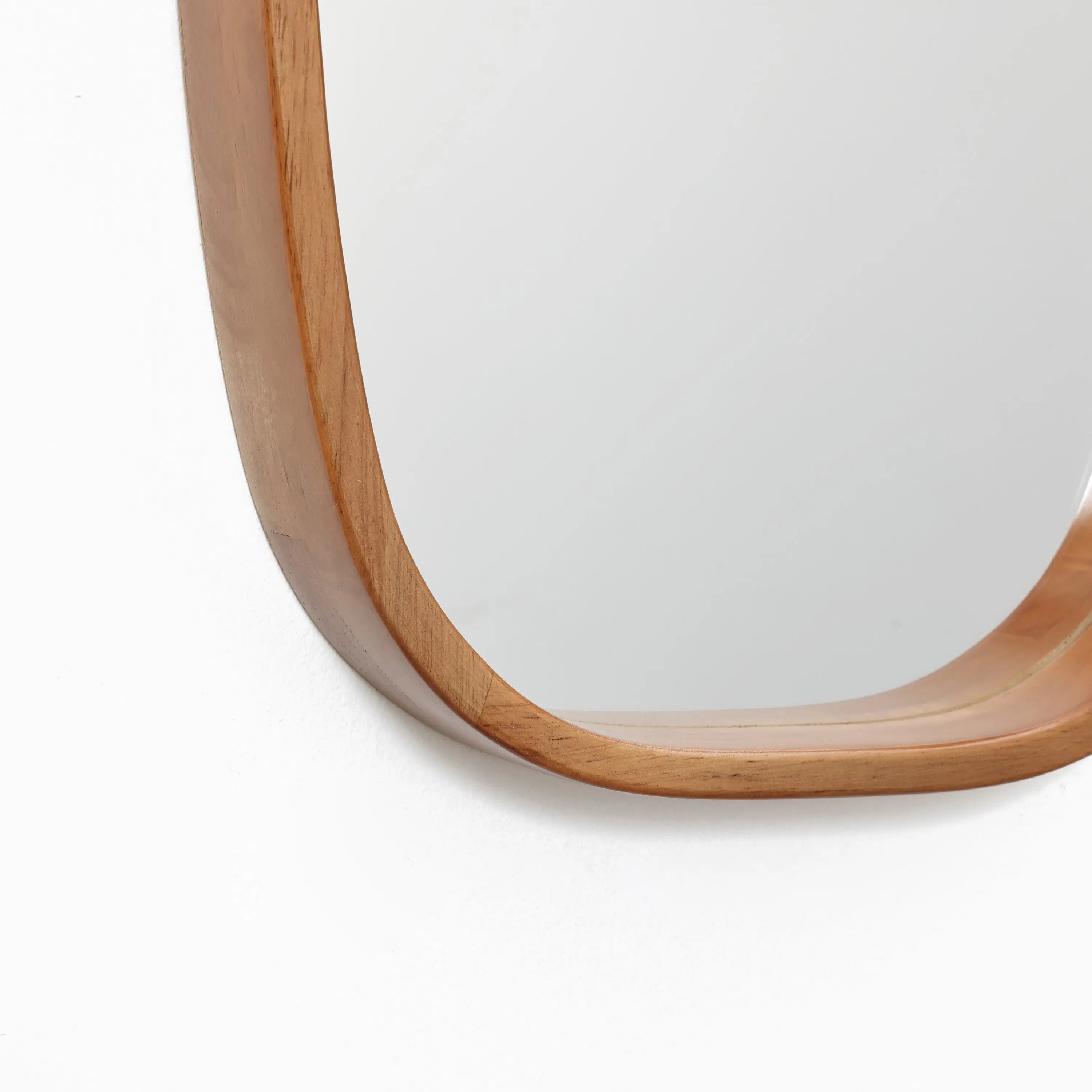 Jean wood frame rounded rectangle wall mirror