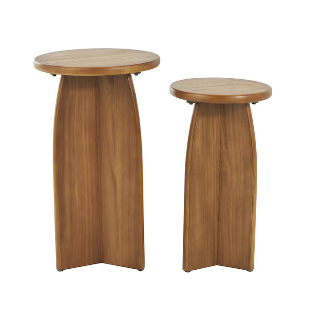 Circle End Table With Metal Base