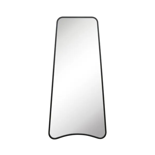 Modern Asymmetrical Black Frame Floor Mirror