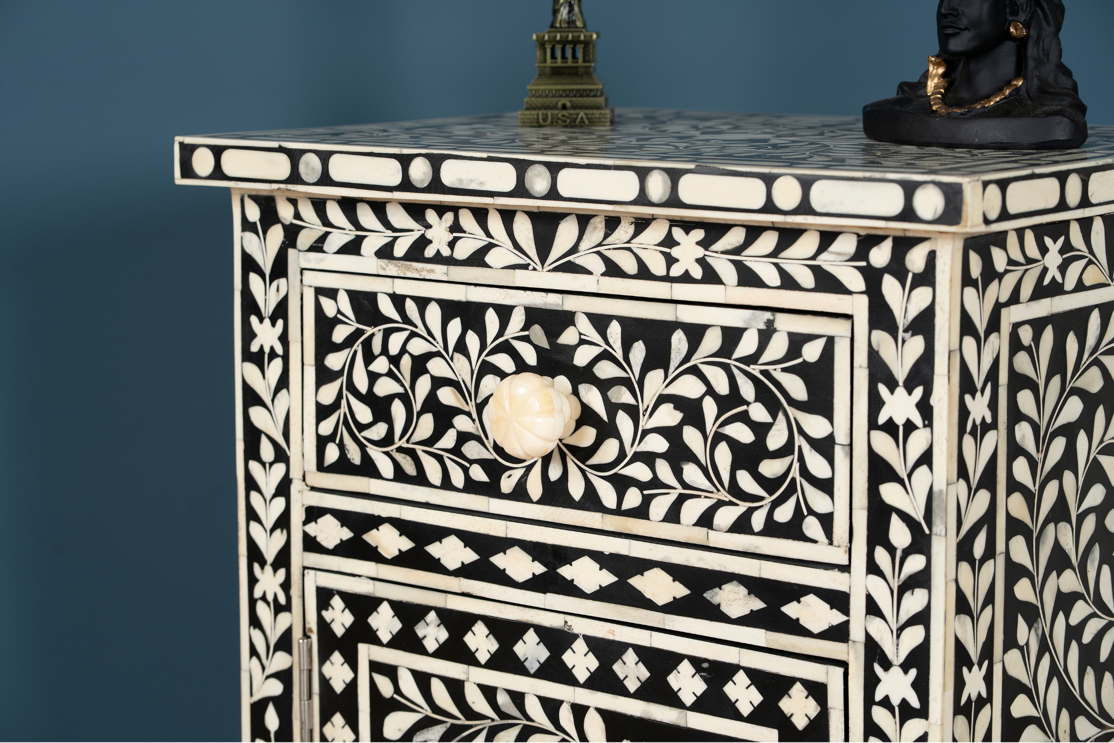 Midnight Vine Inlay Side Cabinet