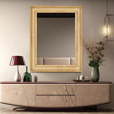 WallBeyond Farmhouse Rattan Mirror