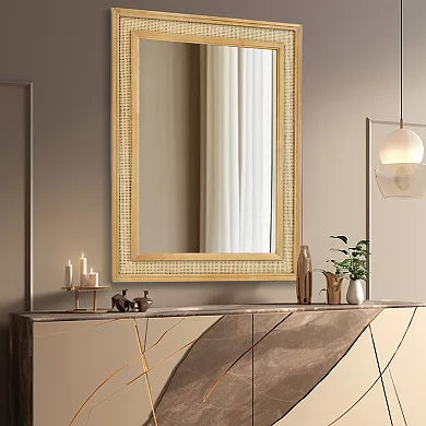 WallBeyond Farmhouse Rattan Mirror