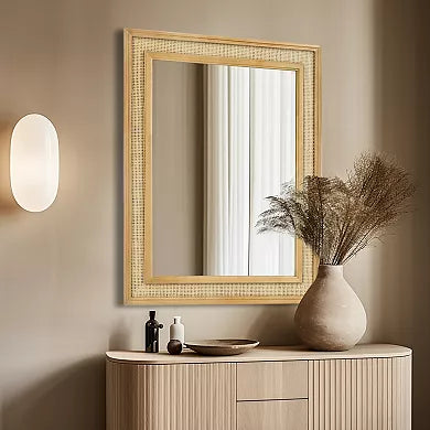 WallBeyond Farmhouse Rattan Mirror