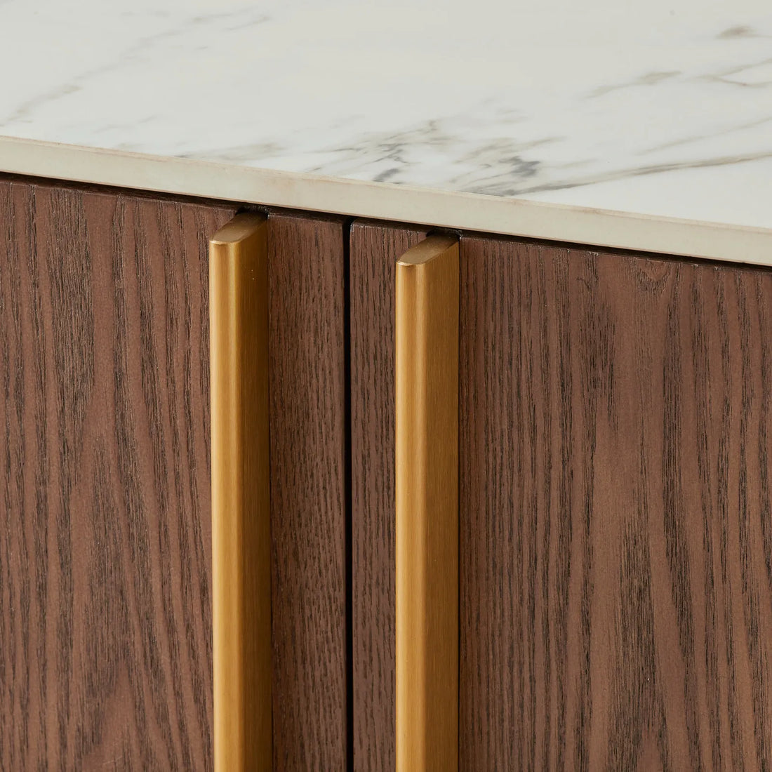 Sir Lionell Gliding White Sintered Stone Sideboard
