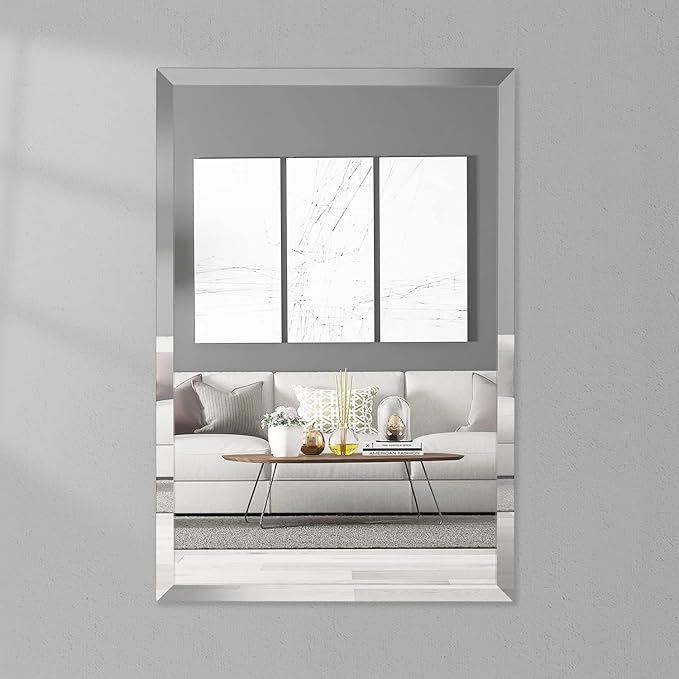 Frameless Bevelled Wall Mirror