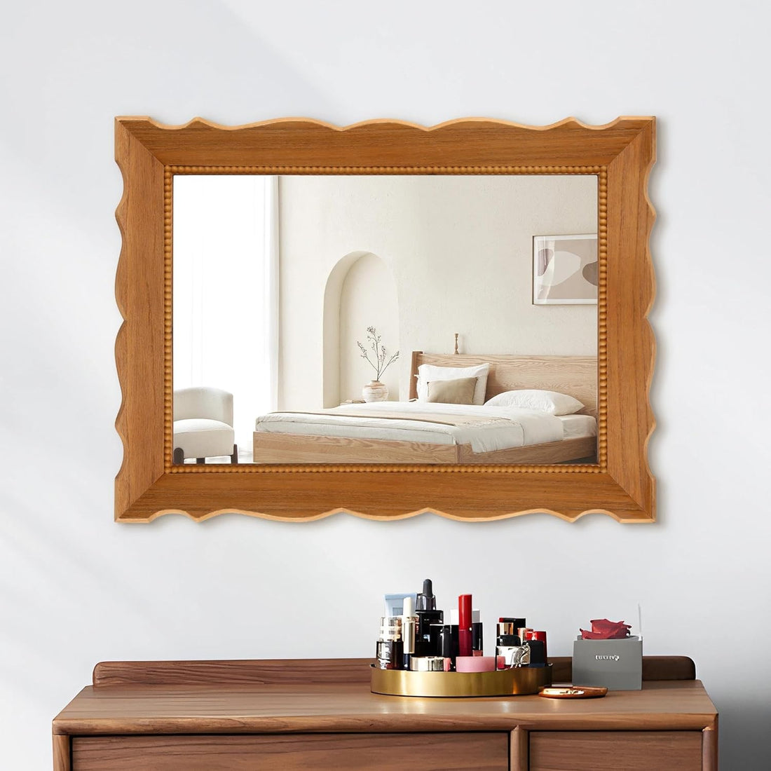 Rustic Wooden Framed Wall Mirror