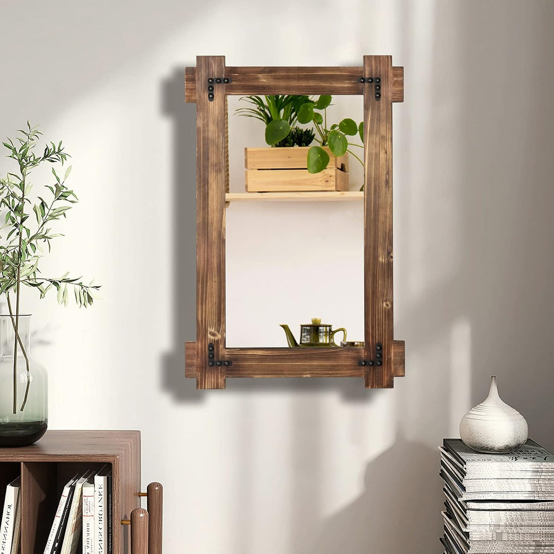 Rustic Wood Mirror Framed Farmhouse Natural