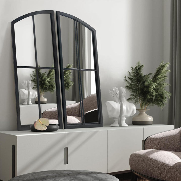 Black Arch Mirror,Window Pane Wall Decor