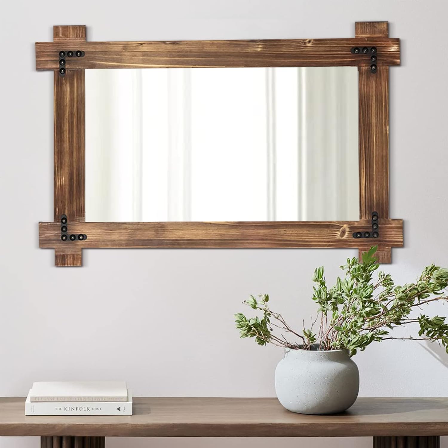Rustic Wood Mirror Framed Farmhouse Natural